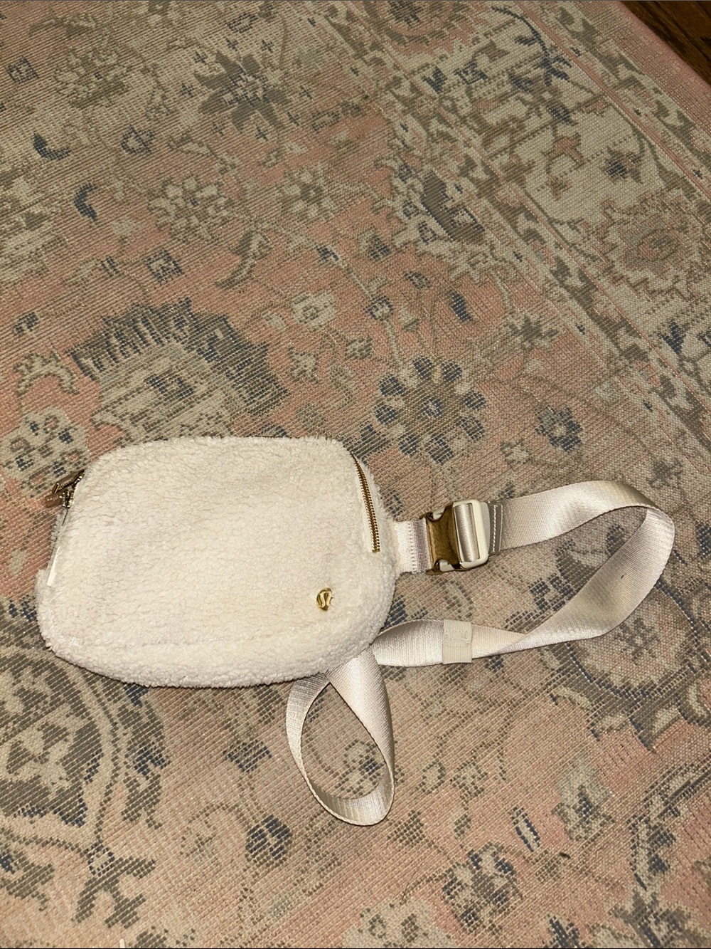 lululemon athletica Cream Sherpa Crossbody Belt Bag